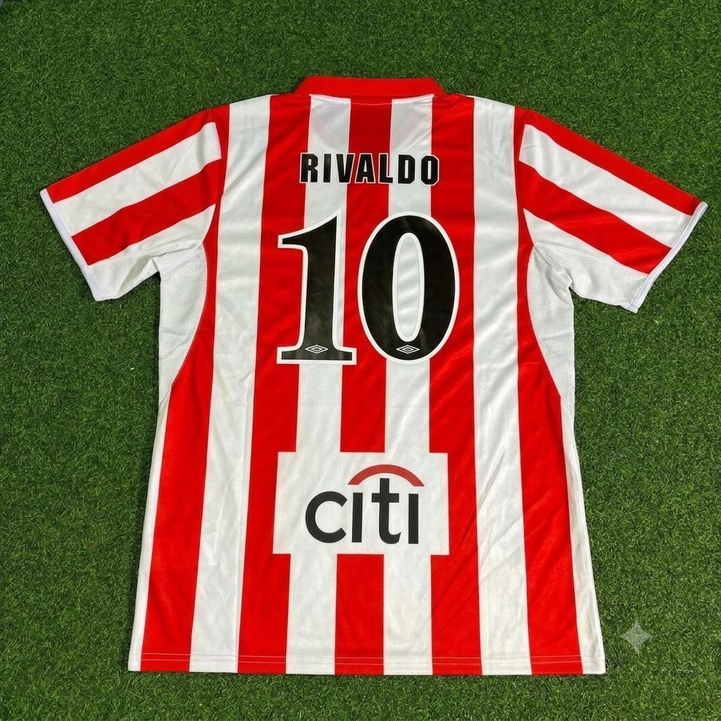 Rivaldo Olympiacos 2004-2005 Retro Home Football Jersey Kit
