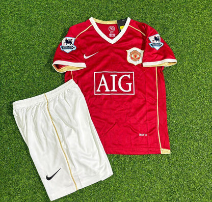 Michael Carrick #16 Manchester United 2006-2007 Kids Home Football Jersey Kit