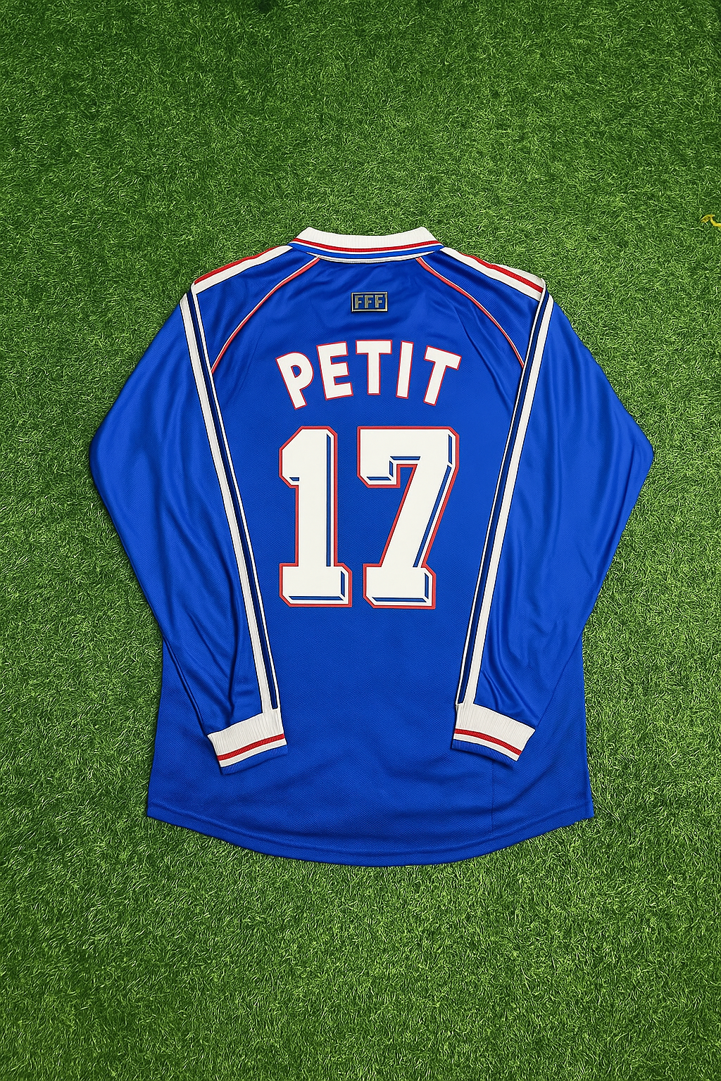 France World Cup 1998 Emmanuel Petit Long Sleeve Retro Football Jersey