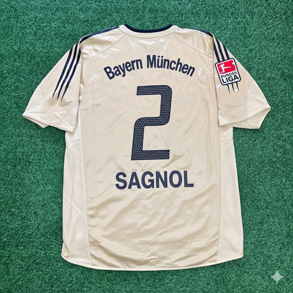 Willy Sagnol Bayern München 2004/05 Retro Golden Fußballtrikot Set Jersey