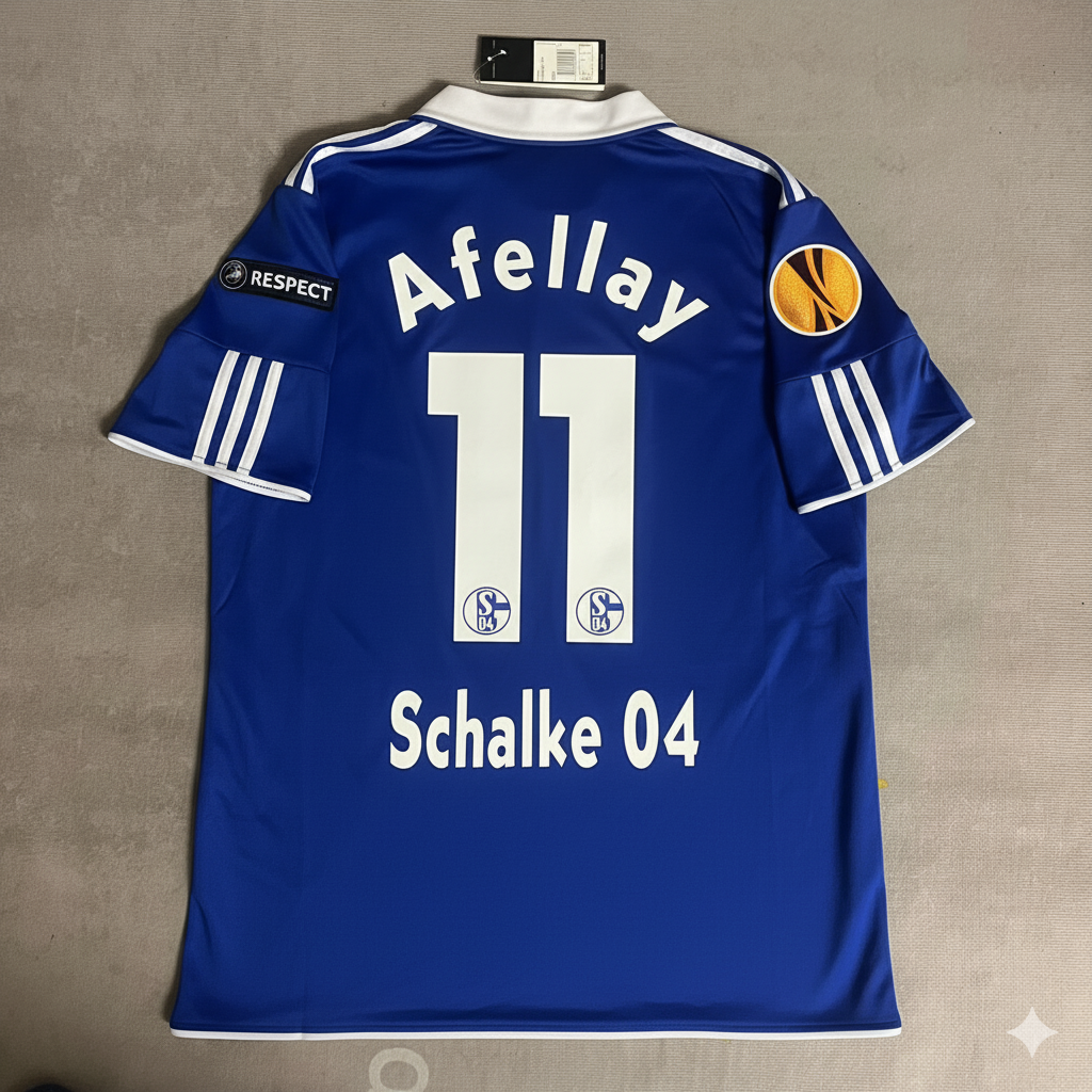 Ibrahim Afellay Schalke 04 2011-2012 Retro Football Jersey