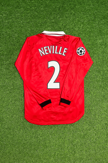 Gary Neville Manchester United 1999 Champions League Final Retro Football Jersey Collection