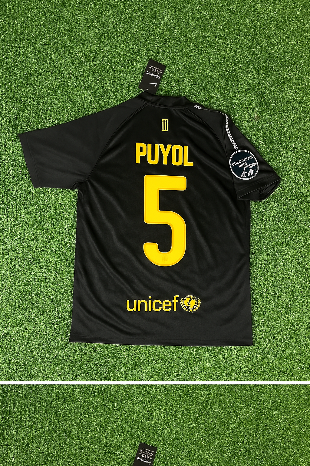 Carles Puyol Black Barcelona 2011/12 Retro Kit Shirt Football Jersey