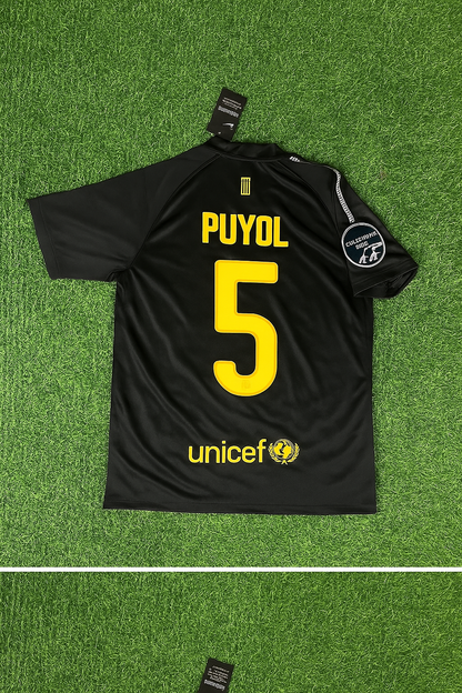 Carles Puyol Black Barcelona 2011/12 Retro Kit Shirt Football Jersey