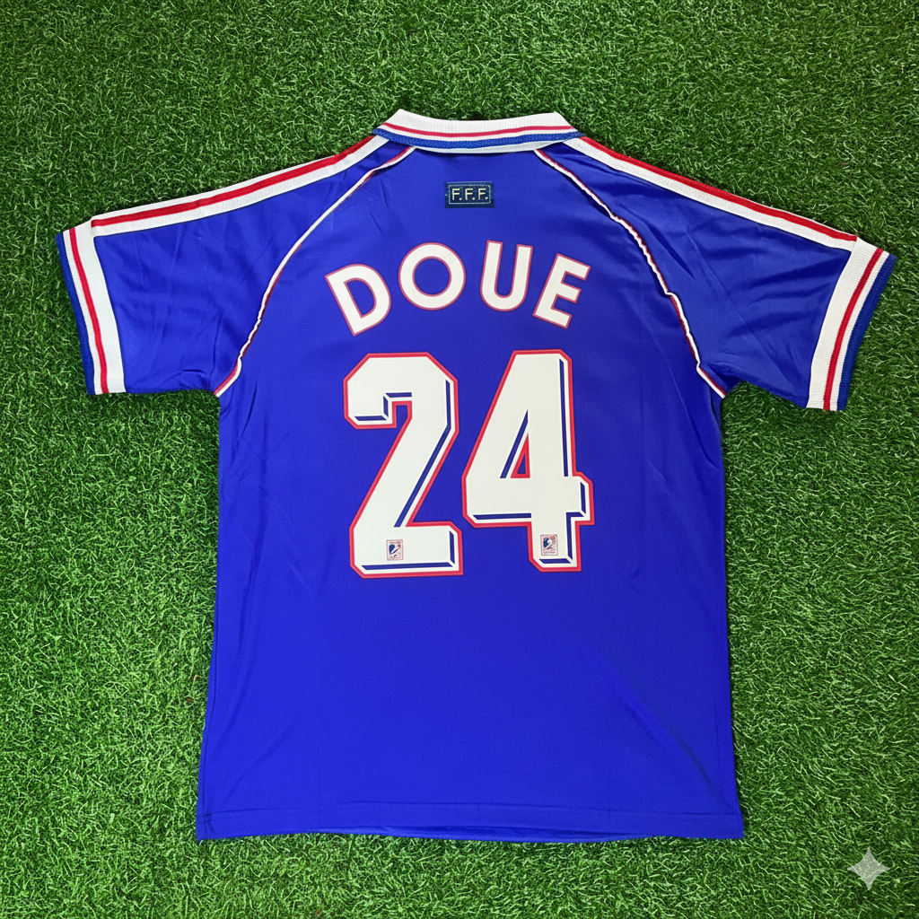 France World Cup 1998 Desire Doue Retro Football Jersey Kit