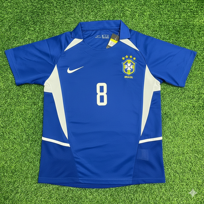 Brazil World Cup 2002 Gilberto Silva Retro Football Jersey Kit