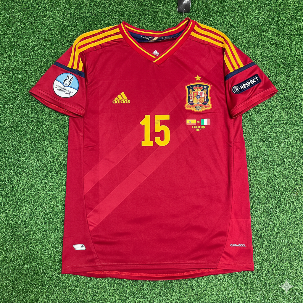 Spain EURO 2012 Sergio Ramos Final Retro Football Jersey Kit