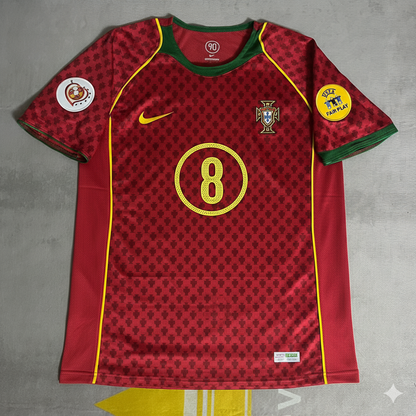 Portugal EURO 2004 Deco Retro Home Red Football Jersey
