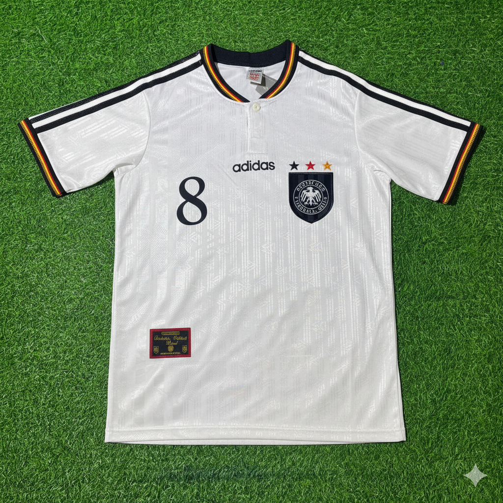 Mehmet Scholl Deutschland EM 1996 Finale Heim Retro Fußballtrikot Set Jersey