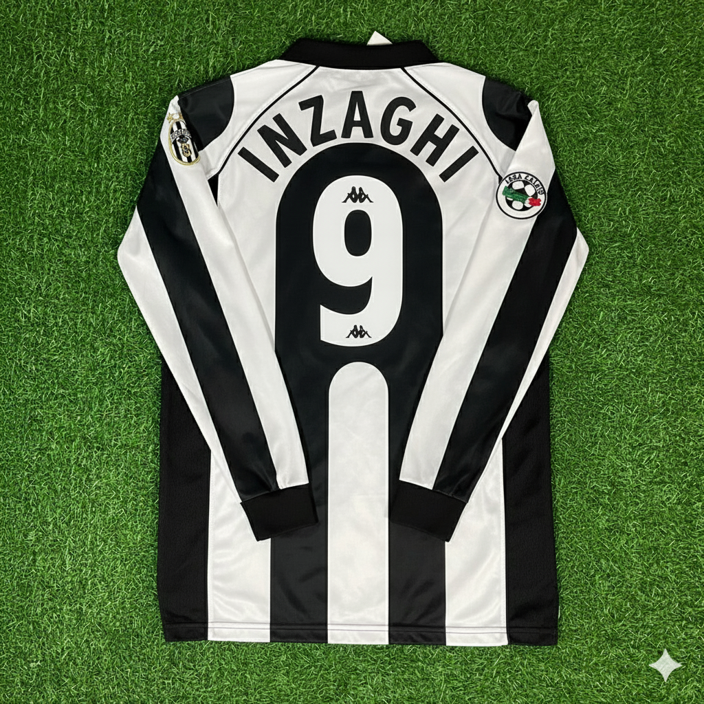 Filippo Inzaghi 9 - Juventus Home 1997/1998 Retro Football Jersey