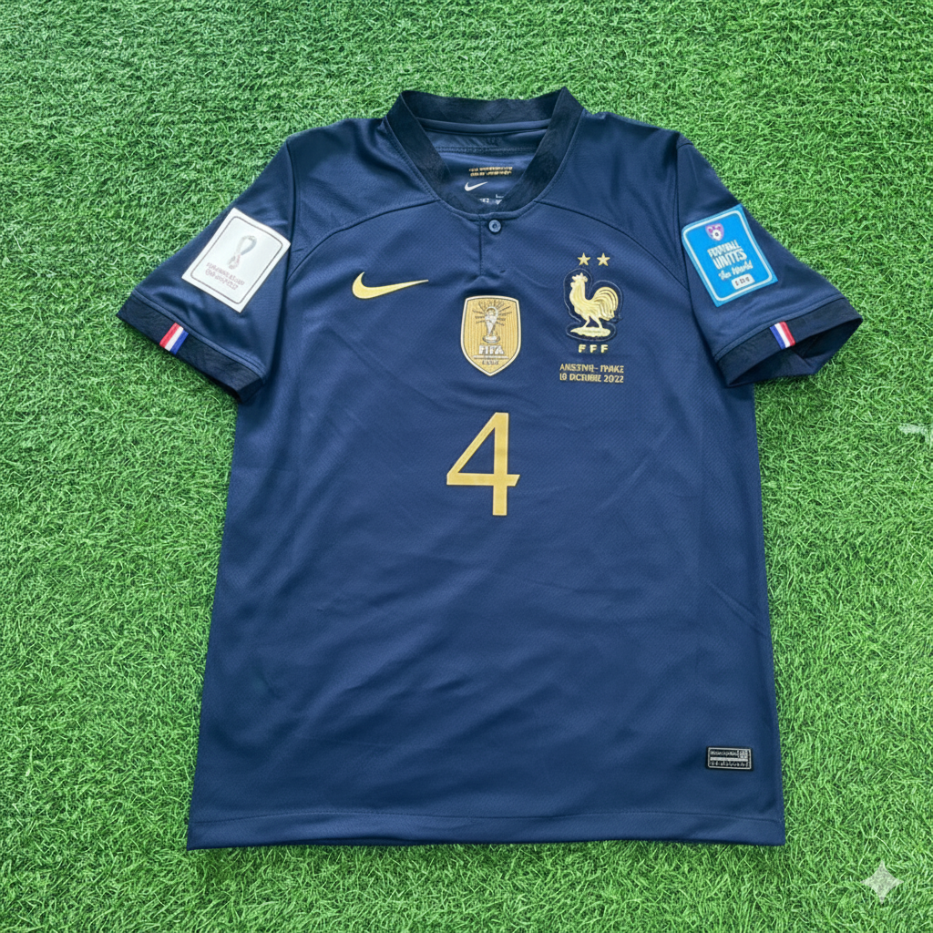 France World Cup 2022 Raphael Varane Final Retro Football Jersey