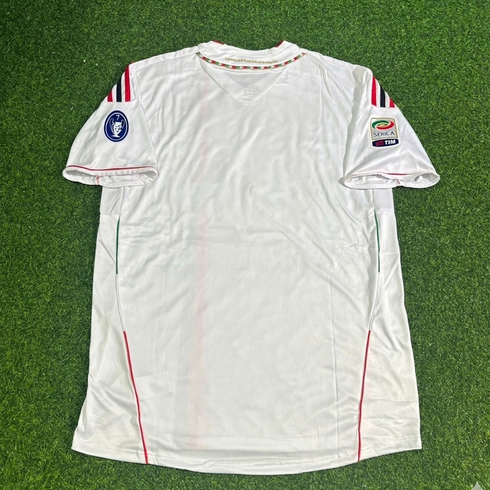 Milan 2011-2012 White Away Retro Football Jersey Kit