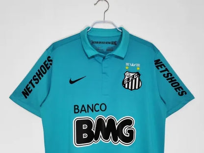 Santos FC Neymar JR 2011 2012 Retro Blue Green Turquoise Jersey Trikot