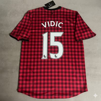 Nemanja Vidic Manchester United 2012 2013 Season Red Retro Football Jersey