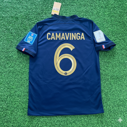France World Cup 2022 Eduardo Camavinga Final Retro Football Jersey