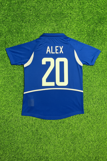 Brazil World Cup 2002 Alex de Souza Retro Football Jersey Kit
