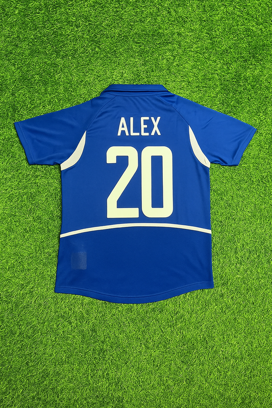 Brazil World Cup 2002 Alex de Souza Retro Football Jersey Kit