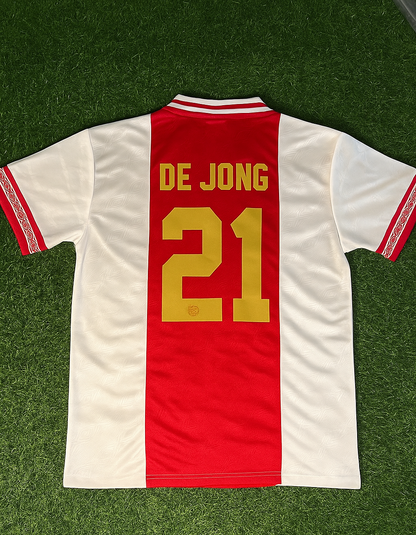 Frenkie de Jong Ajax Retro Golden Printing Football Jersey