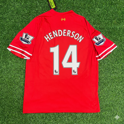 Jordan Henderson Liverpool 2013 2014 Season Red Retro Football Jersey