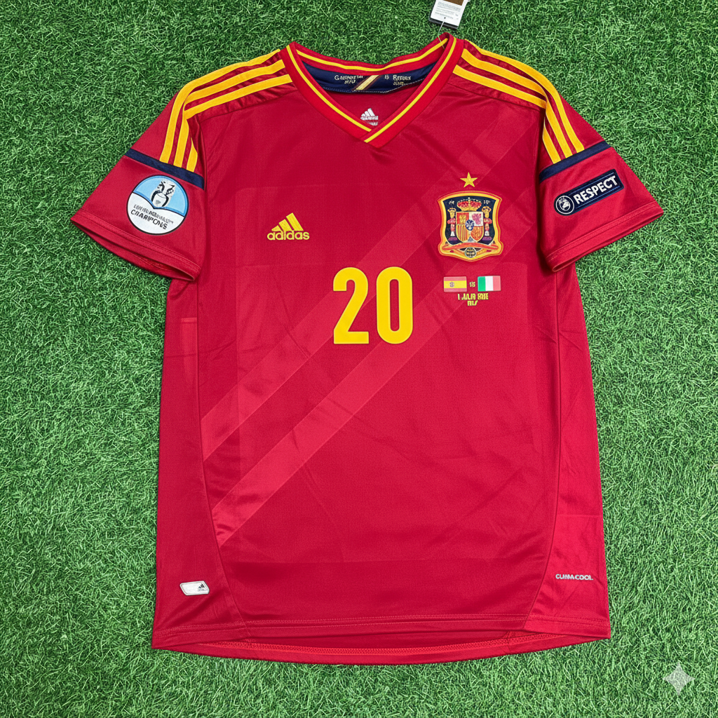 Spain EURO 2012 Santi Cazorla Final Retro Football Jersey Kit