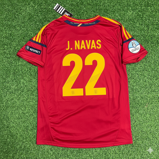 Spain EURO 2012 Jesus Navas Final Retro Football Jersey Kit