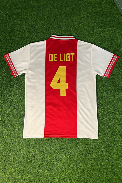 Matthijs de Ligt Ajax Retro Golden Printing Football Jersey