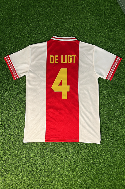 Matthijs de Ligt Ajax Retro Golden Printing Football Jersey