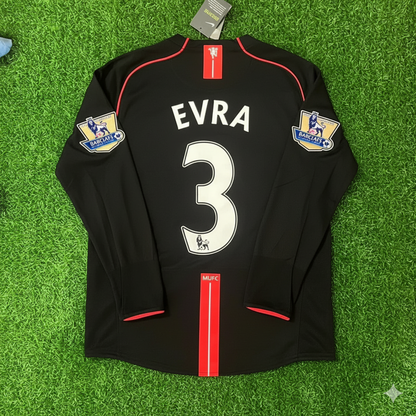 Patrice Evra 2007-2008 Manchester United Black Retro Football Jersey