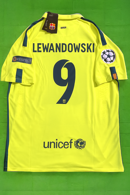 Robert Lewandowski 14/15 Retro Yellow Football Jersey