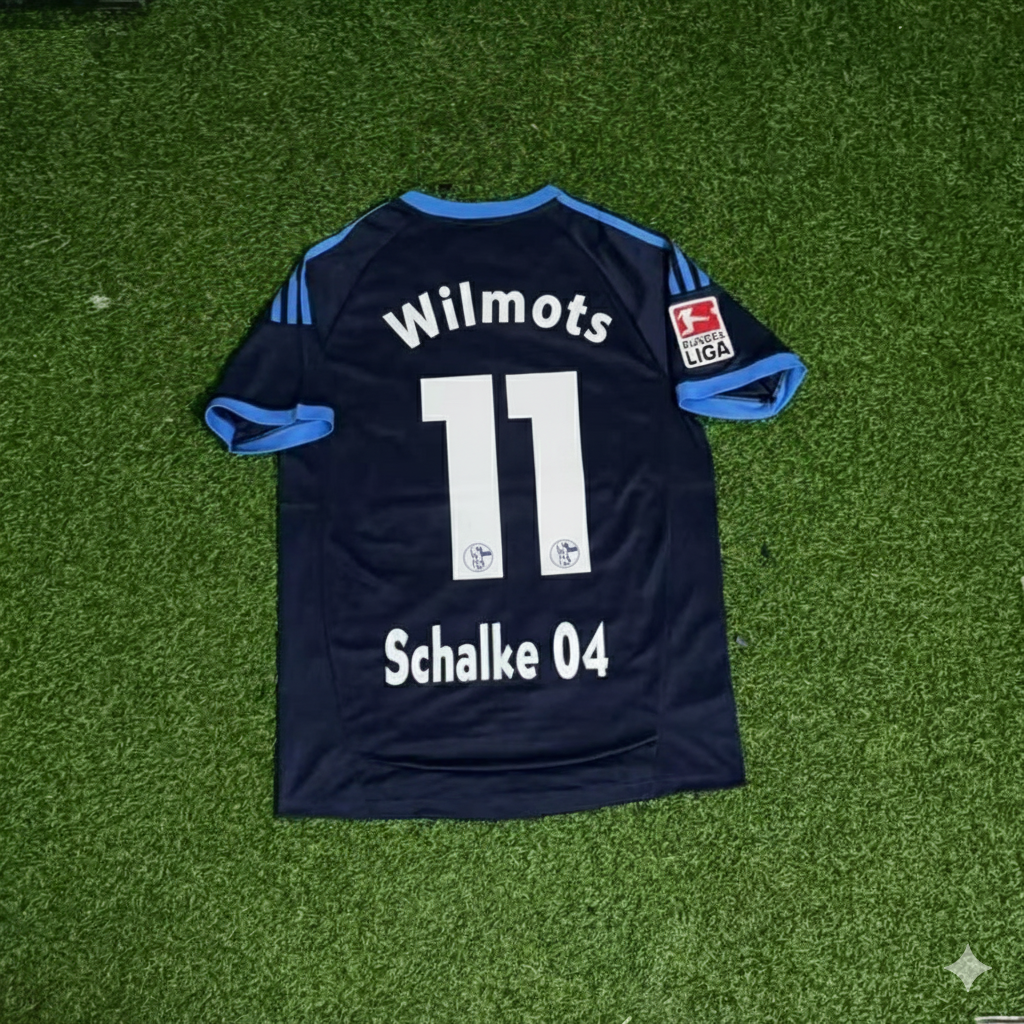 Marc Wilmots Schalke 04 Retro Away Heimtrikot Rot Fußball