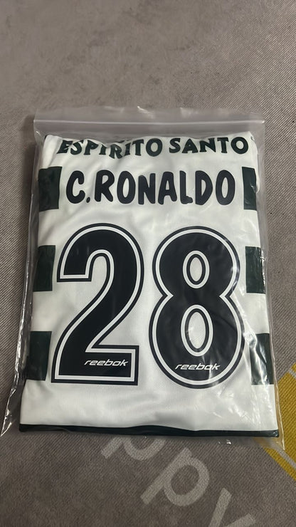 Cristiano Ronaldo Sporting CP Lisbon Kids Children Number 28 Vintage Football Jersey Set