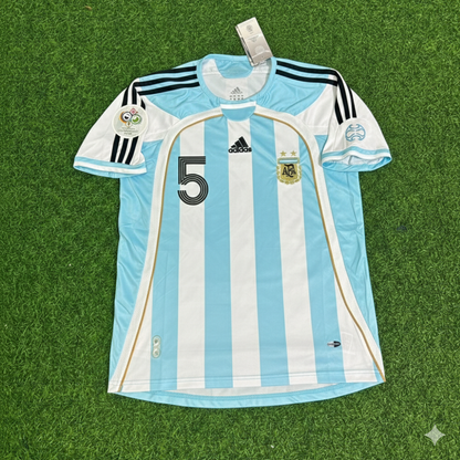 Argentina World Cup 2006 Esteban Cambiasso Retro Football Jersey