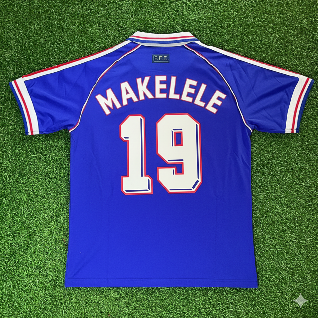 France World Cup 1998 Claude Makélélé Retro Football Jersey