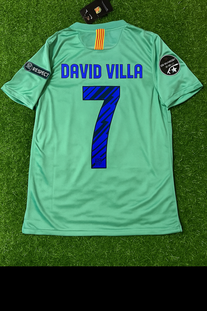 David Villa 7 - Barcelona 2011/2012 Blue Red Home Retro Football Jersey