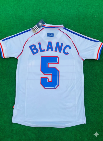 France World Cup 1998 Laurent Blanc Retro Football Jersey