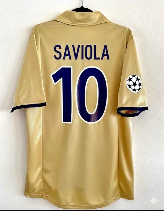 Javier Saviola 10 Barcelona 2001 2002 Season Retro Football Jersey