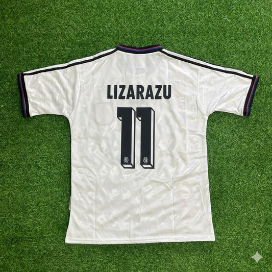 Bixente Lizarazu Bayern Munich 1997-1998 Away White Retro Football Jersey Collection