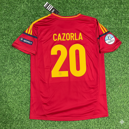 Spain EURO 2012 Santi Cazorla Final Retro Football Jersey Kit