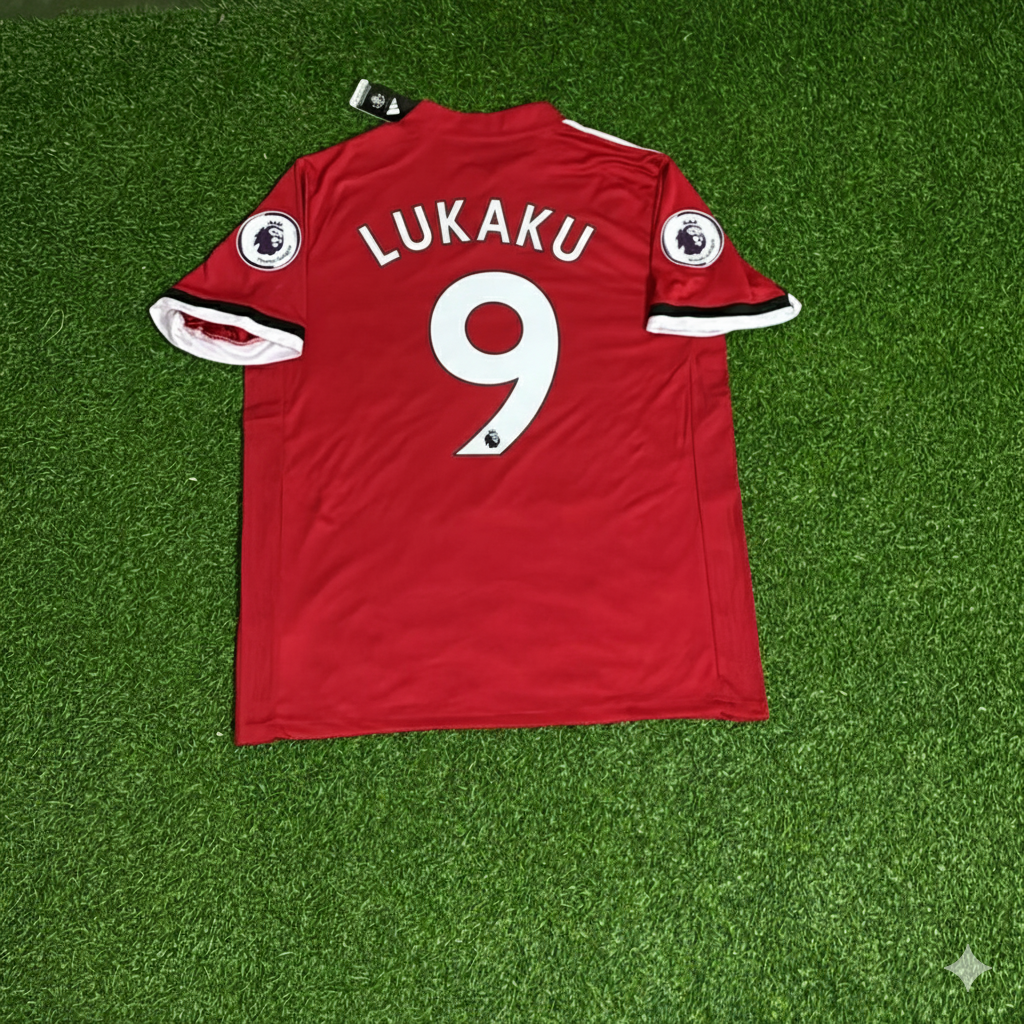 Romelu Lukaku Manchester United 2017/18 Red Retro Football Jersey Collection