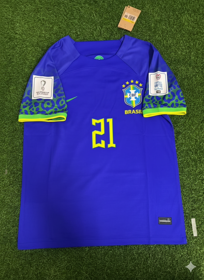 Brazil World Cup 2022 Gabriel Barbosa Retro Football Jersey
