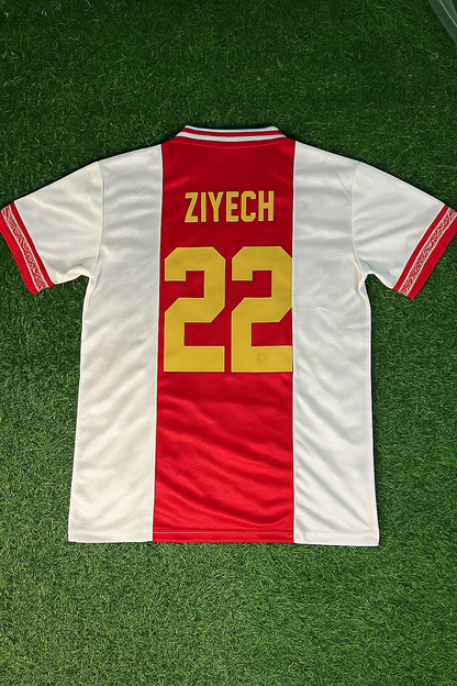 Hakim Ziyech Ajax Retro Golden Printing Football Jersey