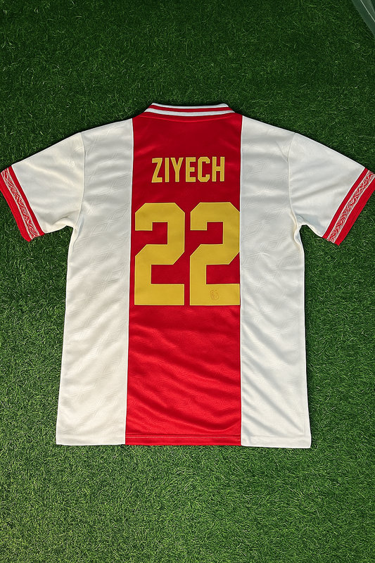 Hakim Ziyech Ajax Retro Golden Printing Football Jersey