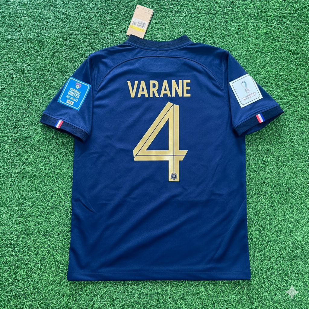 France World Cup 2022 Raphael Varane Final Retro Football Jersey