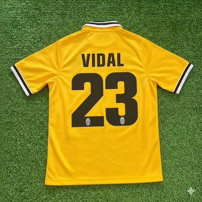 Arturo Vidal Juventus 2013/2014 Yellow Away Retro Football Jersey Kit