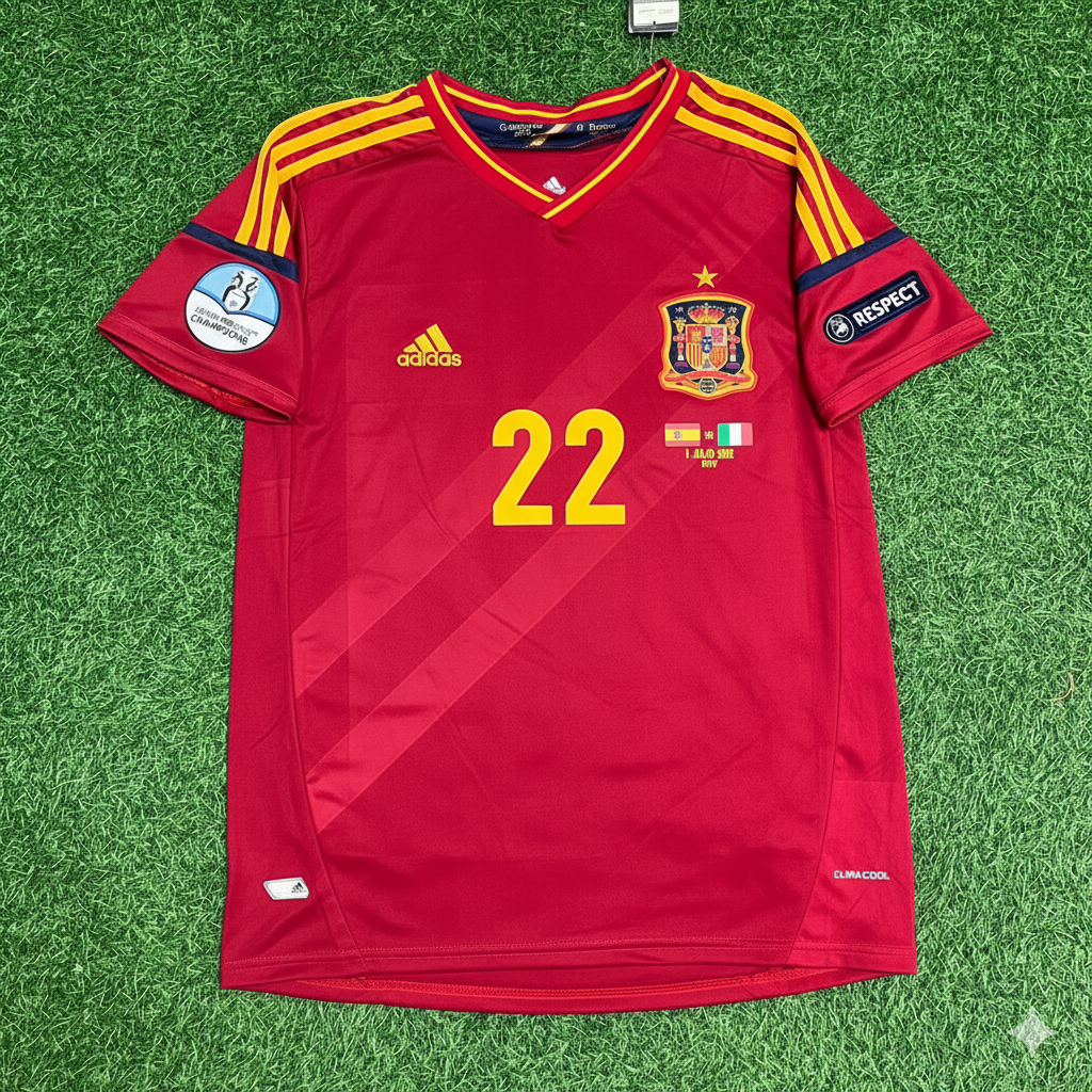 Spain EURO 2012 Jesus Navas Final Retro Football Jersey Kit