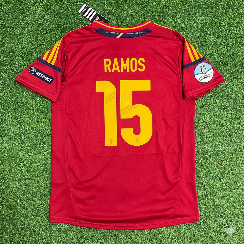 Spain EURO 2012 Sergio Ramos Final Retro Football Jersey Kit
