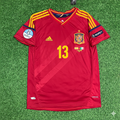 Spain EURO 2012 Juan Manuel Mata Final Retro Football Jersey Kit