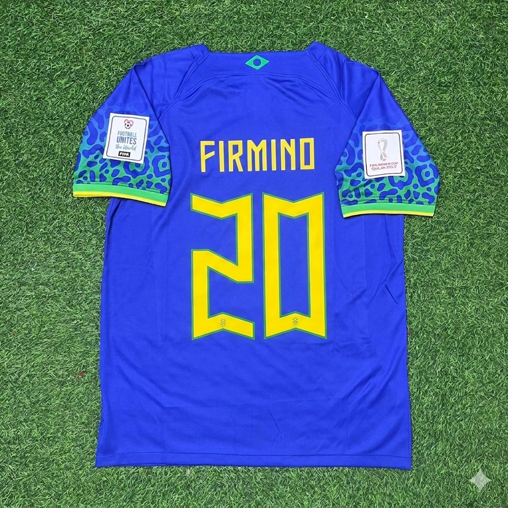 Brazil World Cup 2022 Roberto Firmino Retro Football Jersey