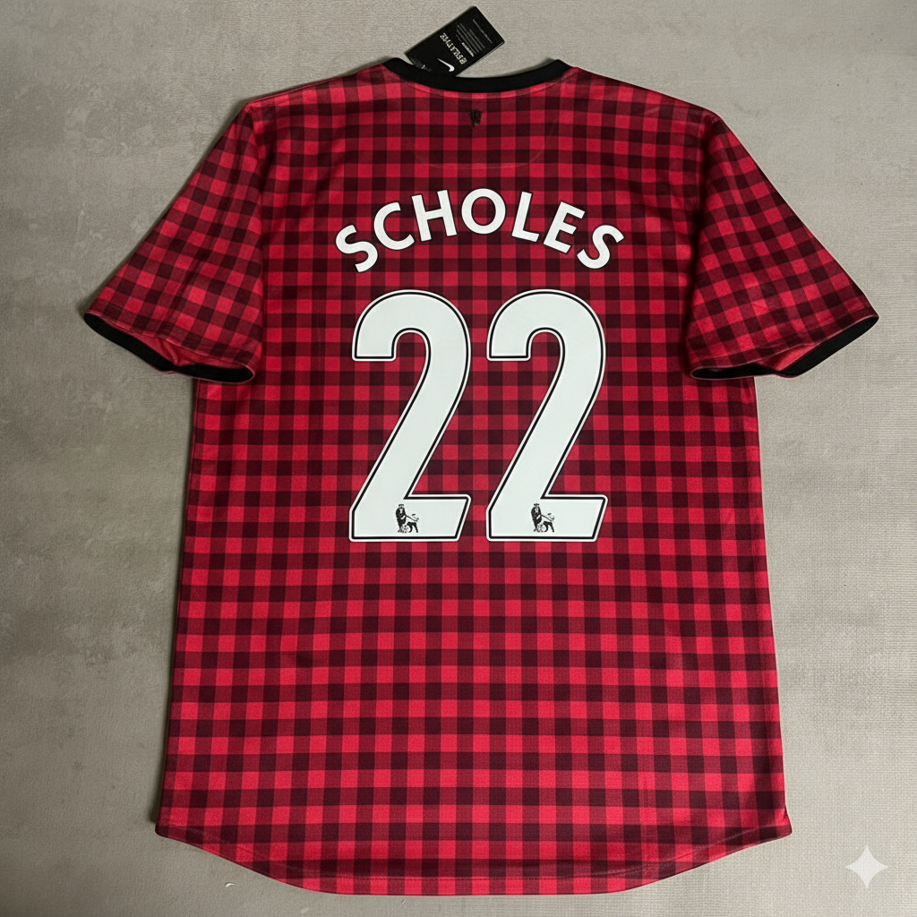 Paul Scholes Manchester United 2012 2013 Season Red Retro Football Jersey