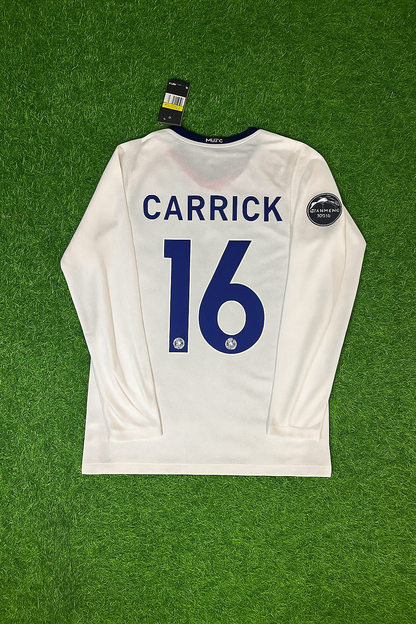 Michael Carrick 16 Manchester United 2009 Champions Leage Final Rome Retro Long Sleeve Football Jersey